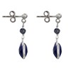 Boucles d'Oreilles Argent Perle et Pavé de Lapis Lazuli Facetté - vue V3