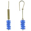 Boucles d'Oreilles Laiton Barrette et Petits Disques de Verre - Classics - vue V1