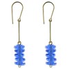 Boucles d'Oreilles Laiton Barrette et Petits Disques de Verre - Classics - vue V3