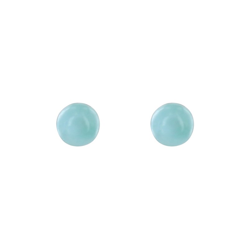 Boucles d'Oreilles Argent Clous Petite Perle de Larimar - vue 2