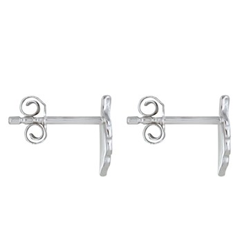 Rhodium 925 Zilveren Mini Veren Oorbellen