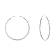 Boucles d'Oreilles Argent 925 Fines Créoles 3cm