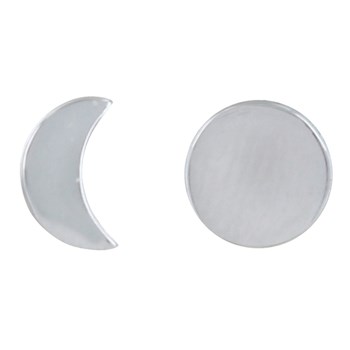 Rhodium Maan en Halve Maan 925 zilveren oorbellen