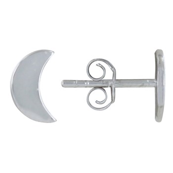 Rhodium Maan en Halve Maan 925 zilveren oorbellen