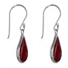 Boucles d'Oreilles Argent Petite Goutte Couleur Corail - vue V3