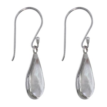 Boucles d'Oreilles Argent 925 Petite Goutte Nacre