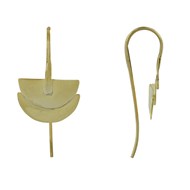 Boucles d'Oreilles Argent Doré Deux Demi Lune