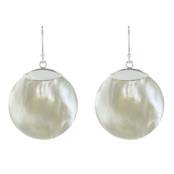 Boucles d'Oreilles Argent 925 Disque Nacre - Classics