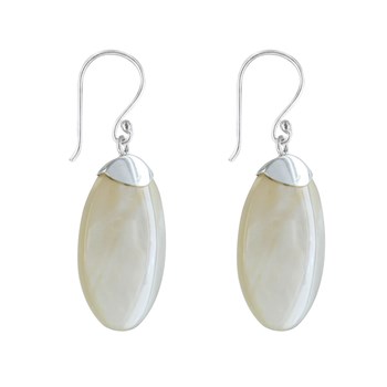 Boucles d'Oreilles Argent 925 Disque Nacre - Classics