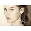 Boucles d'Oreilles Argent Eventail de Perles Grises et Blanches - vue V4