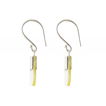 925 Sterling Zilver en Parelmoer Vierkante Oorbellen