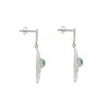 Boucles d'Oreilles Argent Double Cercles et Turquoise - vue V2