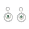 Boucles d'Oreilles Argent Double Cercles et Turquoise - vue V3