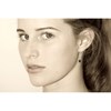 Boucles d'Oreilles Créoles Argent 925 Brossé et Sphère d'Onyx Noir - vue V4