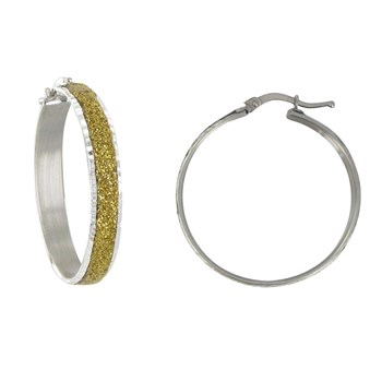 Boucles d'Oreilles Argent 925 Créoles Paillettes - Classics