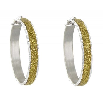 Boucles d'Oreilles Argent 925 Créoles Paillettes - Classics