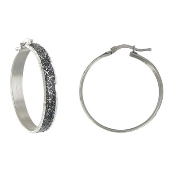 Boucles d'Oreilles Argent 925 Créoles Paillettes - Classics