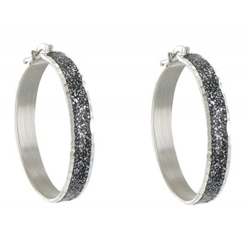 Boucles d'Oreilles Argent 925 Créoles Paillettes - Classics