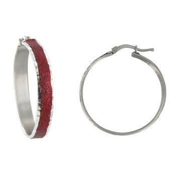 Boucles d'Oreilles Argent 925 Créoles Paillettes - Classics