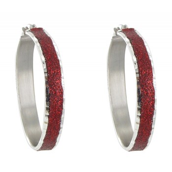 Boucles d'Oreilles Argent 925 Créoles Paillettes - Classics