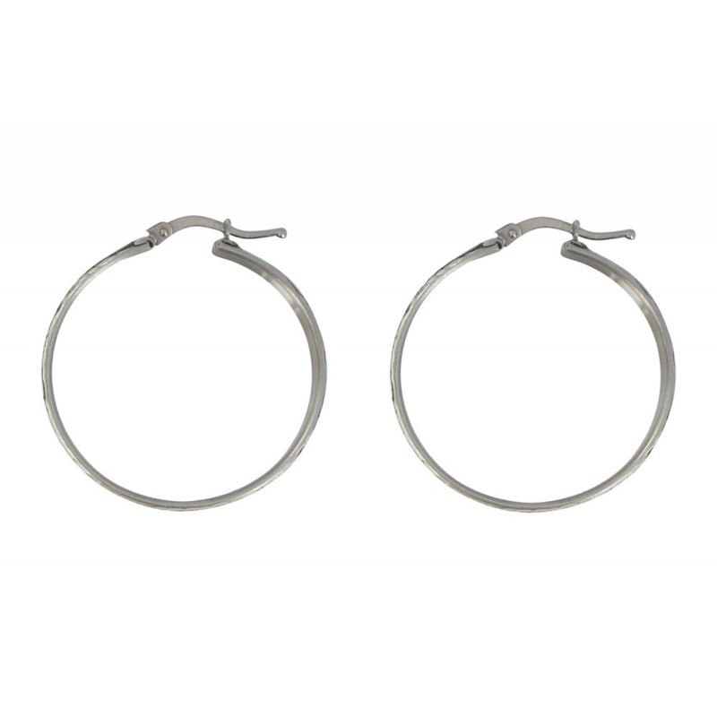 Boucles d'Oreilles Argent Créoles Paillettes - Classics - vue 3