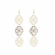 Boucles d'oreilles argent motif templier doré