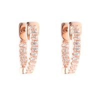 Boucles d'oreilles mini créoles scintillantes rose