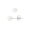 Boucles d'Oreilles - Or Blanc Perles de Culture d'Eau Douce - Blanc Nacre Naturel - vue V1