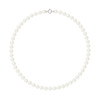 Collier Rang de Perles de Culture d'Eau Douce - Blanc Naturel  - Or Blanc - vue V1