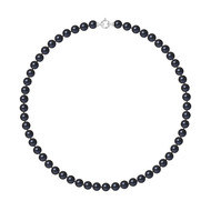 Collier Rang de Perles de Culture d'Eau Douce - Black Tahiti  - Or Blanc
