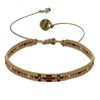 Bracelet Mosaïc Perles et Lien Tréssé Beige - Marron foncé - vue V1
