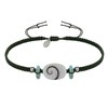 Bracelet Lien Tréssé Pavés de Larimar et Oeil de Ste Lucie - Vert kaki - vue V1