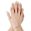 Bracelet Argent 925 Rhodié Petit Coeur Deux Strass et Perles Bleus - vue V2