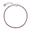 Bracelet Argent 925 Rhodié Petits Carrés de Strass - Rouge - vue V1