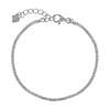 Bracelet Argent Rhodié Petits Carrés de Strass - Blanc - vue V1