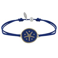 Bracelet Lien Médaille en Laiton Etoile Émaillée Bleue - Bleu