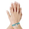 Bracelet Double Tour Lien Satin et Trèfle Argent 925 - Turquoise - vue V2
