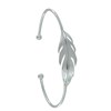 Bracelet Argent 925 Rhodié Demi Jonc Plume - vue V1