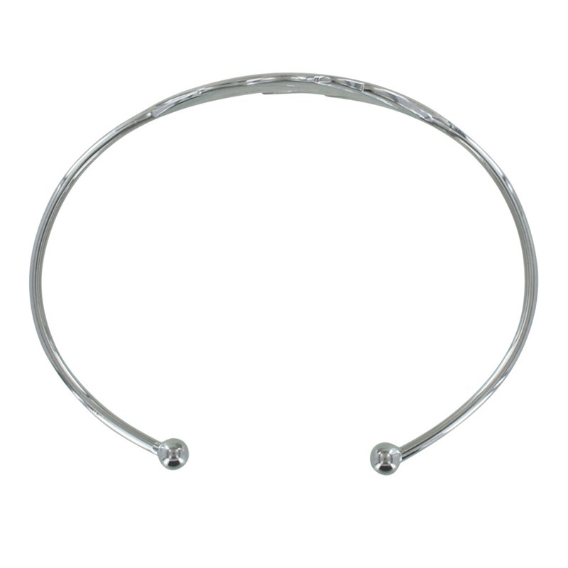 Bracelet Argent 925 Rhodié Demi Jonc Plume - vue 2