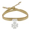 Bracelet Double Tour Lien Lurex et Trèfle Argent 925 - Or - vue V1