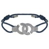 Bracelet Lien Argent Menottes - Classics - Bleu Navy - vue V1