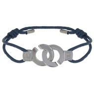 Bracelet Lien Argent Menottes - Classics - Bleu Navy