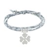 Bracelet Double Tour Lien Liberty et Trèfle Argent 925 - Classics - Gris clair - vue V1