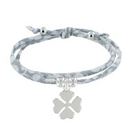Bracelet Double Tour Lien Liberty et Trèfle Argent 925 - Classics - Gris clair
