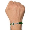 Bracelet Argenté Ancre Lien Tressé Coulissant - Vert - vue V2