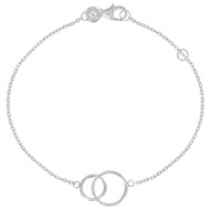 Bracelet Argent 925 Deux Cercles - Petit Modèle