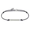 Bracelet Lien Argent 925 Petite Barrette de Strass - Gris - vue V1