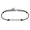 Bracelet Lien Argent 925 Petite Barrette de Strass - Noir - vue V1