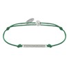 Bracelet Lien Argent 925 Petite Barrette de Strass - Vert - vue V1