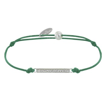 925 Zilveren Schakel Armband Klein Strass Bar - Groen